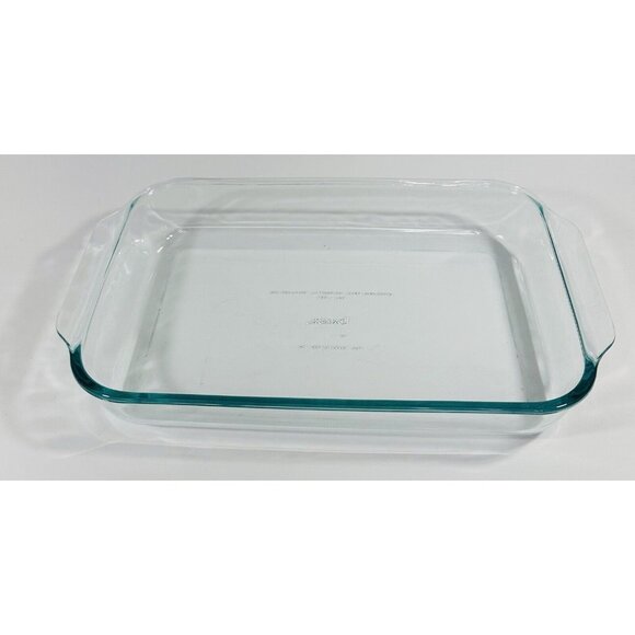 Pyrex Glass Baking Casserole Dish 3qt / 2.8L Handles #233 Clear 13x9x2 Lasagna - Picture 4 of 8